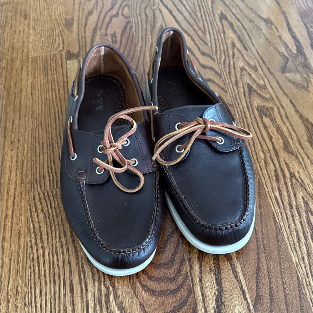 J. Crew Dark Brown Leather Boat Shoes Brand new without box size 12